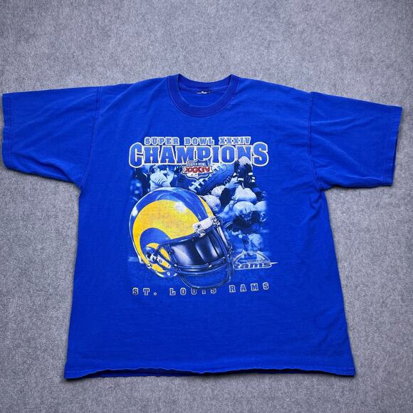 Pro Player Other - vtg pro player super bowl xxxiv champions st louis rams t-shirt blue xl